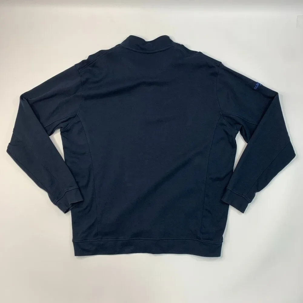 Glenmuir Sweater Mens XL Extra Large Navy Quarter Zip Mock Pullover Gleneagles